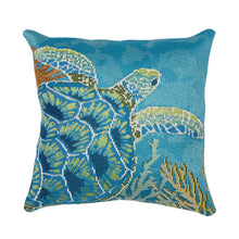 Load image into Gallery viewer, Liora Manne Marina Seaturtle Garden Indoor Outdoor Decorative Pillow Ocean