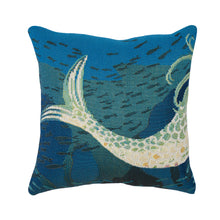 Load image into Gallery viewer, Liora Manne Marina Mermaids Are Real Indoor Outdoor Decorative Pillow Ocean