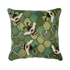 Liora Manne Marina Bee Free Indoor Outdoor Decorative Pillow Green