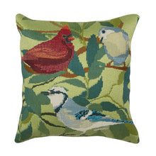 Load image into Gallery viewer, Liora Manne Marina Three Birds Of A Feather Indoor Outdoor Decorative Pillow Green