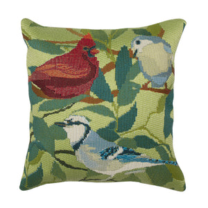 Liora Manne Marina Three Birds Of A Feather Indoor Outdoor Decorative Pillow Green