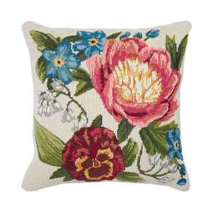 Liora Manne Marina Secret Garden Indoor Outdoor Decorative Pillow Cream