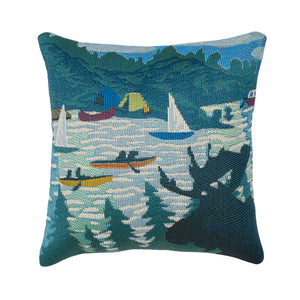 Liora Manne Marina Lake Life Indoor Outdoor Decorative Pillow Blue