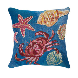 Liora Manne Marina Shell We Dance Indoor Outdoor Decorative Pillow Aqua