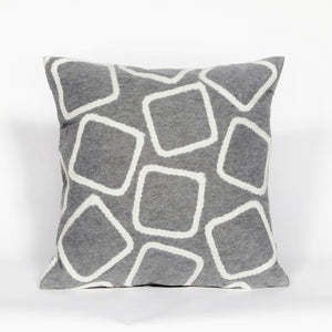 Liora Manne Visions I Squares Indoor Outdoor Decorative Pillow Silver