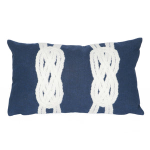 Liora Manne Visions II Double Knot Indoor Outdoor Decorative Pillow Navy