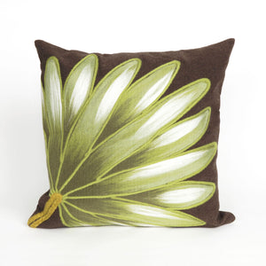 Liora Manne Visions II Palm Fan Indoor Outdoor Decorative Pillow Chocolate