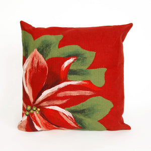 Liora Manne Visions III Poinsettia Indoor Outdoor Pillow Red