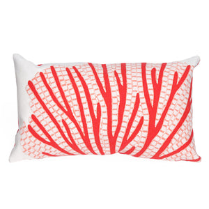 Liora Manne Visions III Coral Fan Indoor Outdoor Decorative Pillow Coral