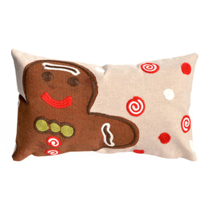 Liora Manne Visions III Ginger Boy Indoor Outdoor Decorative Pillow Chocolate