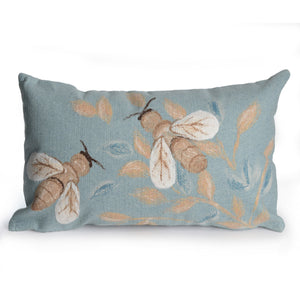 Liora Manne Visions III Bees Indoor Outdoor Decorative Pillow Aqua