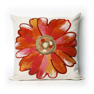 Liora Manne Visions III Daisy Indoor Outdoor Decorative Pillow Orange