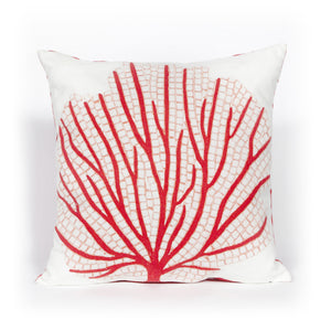 Liora Manne Visions III Coral Fan Indoor Outdoor Decorative Pillow Coral