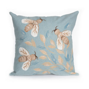 Liora Manne Visions III Bees Indoor Outdoor Decorative Pillow Aqua