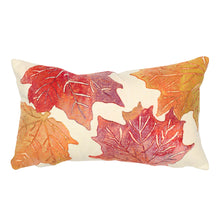 Load image into Gallery viewer, Liora Manne Visions IV Leaf Toss Indoor Outdoor Decorative Pillow Flame Cream