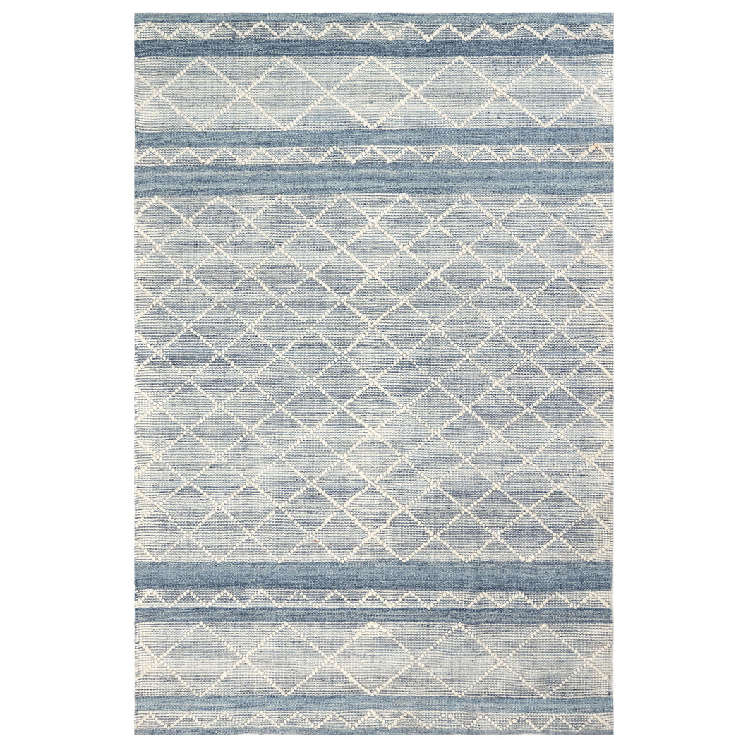Liora Manne Artista Diamond Stripe Indoor Outdoor Area Rug Denim
