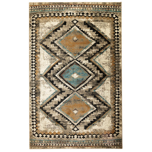 Liora Manne Ashford Diamond Trio Indoor Area Rug Ivory Blue