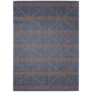 Liora Manne Avena Diamond Stripe Indoor Outdoor Area Rug Denim