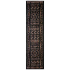 Liora Manne Avena Mosaic Stripe Indoor Outdoor Area Rug Midnight