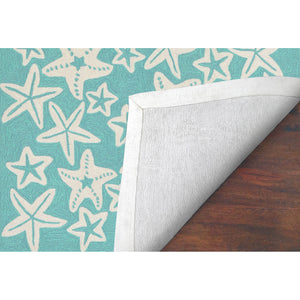 Liora Manne Capri Starfish Indoor Outdoor Area Rug Aqua