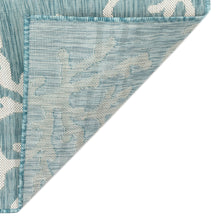 Load image into Gallery viewer, Liora Manne Carmel Coral Border Indoor Outdoor Area Rug Aqua