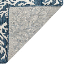 Load image into Gallery viewer, Liora Manne Carmel Coral Border Indoor Outdoor Area Rug Navy