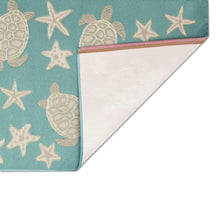 Load image into Gallery viewer, Liora Manne Esencia Turtle And Stars Indoor Outdoor Area Mat Aqua