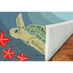 Liora Manne Frontporch Sea Turtle Indoor Outdoor Area Rug Ocean