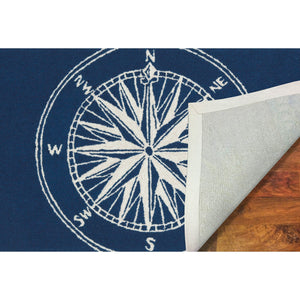 Liora Manne Frontporch Compass Indoor Outdoor Area Rug Navy