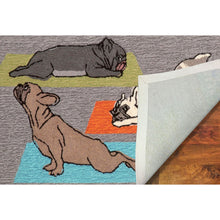 Load image into Gallery viewer, Liora Manne Frontporch Yoga Dogs Indoor Outdoor Area Rug Heather