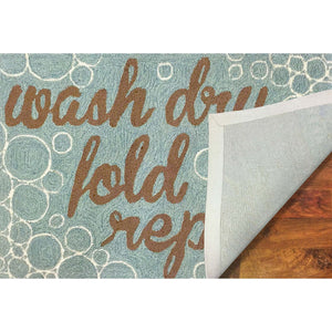 Liora Manne Frontporch Wash...and Repeat Indoor Outdoor Area Rug Aqua