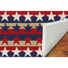 Load image into Gallery viewer, Liora Manne Frontporch Stars &amp; Stripes Indoor Outdoor Area Rug Americana