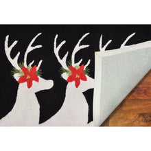 Load image into Gallery viewer, Liora Manne Frontporch Reindeer Indoor Outdoor Area Rug Black