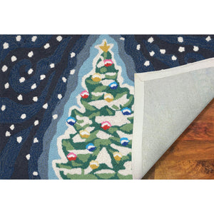 Liora Manne Frontporch Xmas Tree Indoor Outdoor Area Rug Midnight