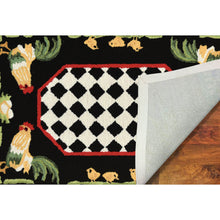 Load image into Gallery viewer, Liora Manne Frontporch Rooster Indoor Outdoor Area Rug Black