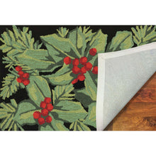 Load image into Gallery viewer, Liora Manne Frontporch Hollyberries Indoor Outdoor Area Rug Black