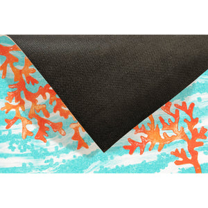 Liora Manne Illusions Coral Wave Indoor Outdoor Mat Aqua