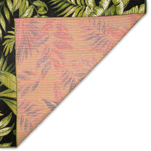 Load image into Gallery viewer, Liora Manne Marina Jungle Leaves Indoor Outdoor Rug Area Black