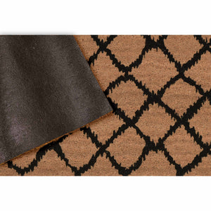 Liora Manne Natura Ikat Lattice Outdoor Door Mat Black