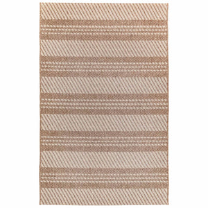 Liora Manne Belmont Horizontal Stripe Indoor Outdoor Area Rug Beige 9'2" x 12'3"