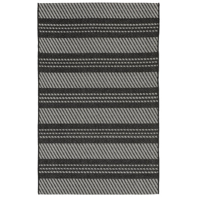 Liora Manne Belmont Horizontal Stripe Indoor Outdoor Area Rug Charcoal