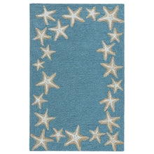 Load image into Gallery viewer, Liora Manne Capri Starfish Border Indoor Outdoor Area Rug Aqua