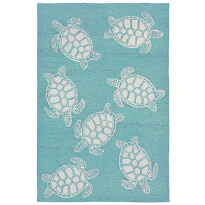 Liora Manne Capri Turtle Indoor Outdoor Area Rug Aqua