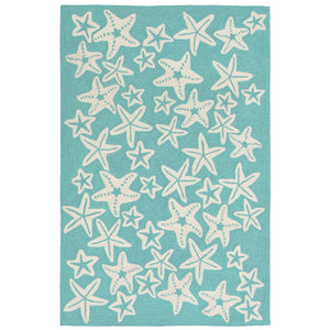 Liora Manne Capri Starfish Indoor Outdoor Area Rug Aqua