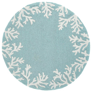 Liora Manne Capri Coral Border Indoor Outdoor Area Rug Aqua