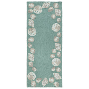 Liora Manne Capri Seashell Border Indoor Outdoor Area Rug Aqua