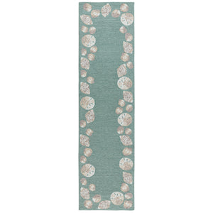 Liora Manne Capri Seashell Border Indoor Outdoor Area Rug Aqua