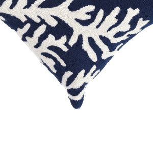 Liora Manne Frontporch Coral Indoor Outdoor Decorative Pillow Navy