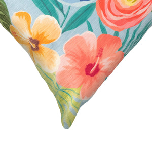 Liora Manne Illusions Flower Garden Indoor Outdoor Decorative Pillow Aqua