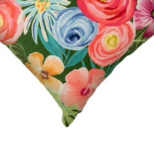 Load image into Gallery viewer, Liora Manne Illusions Flower Garden Indoor Outdoor Decorative Pillow Green